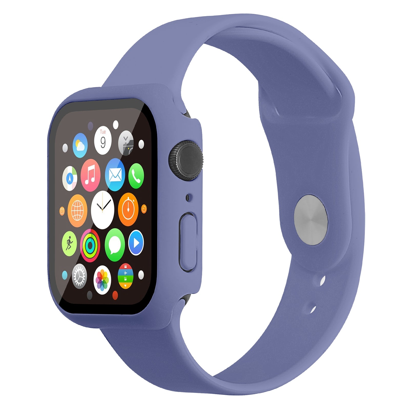 For Apple Watch Series 7 41mm Silicone Durable Watch Band+Hard PC Case with Built-in Tempered Glass Screen Film Size M L For Apple Watch Series 7 41mm Silicone Durable Watch Band+Hard PC Case with Built-in Tempered Glass Screen Film Size M L
